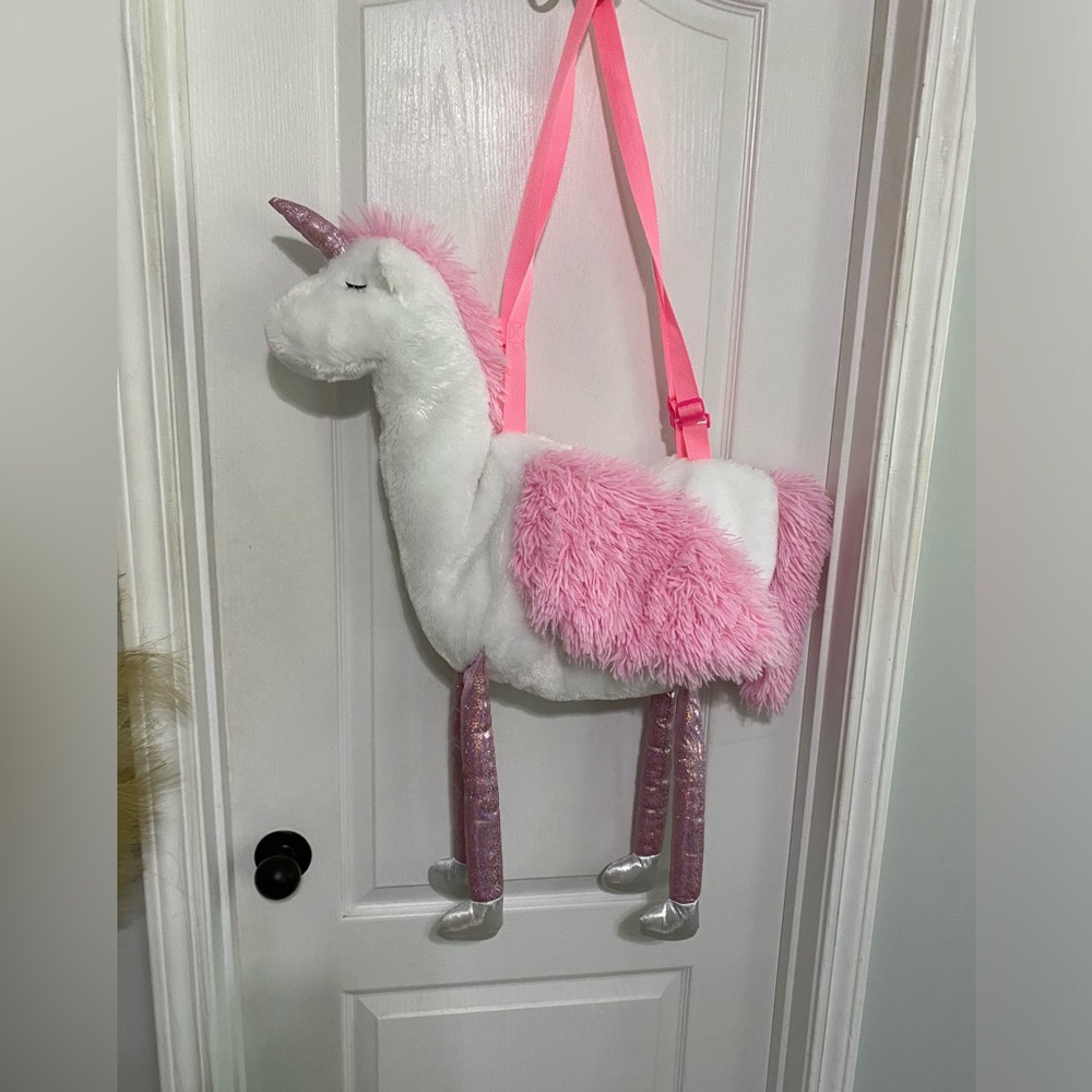 VIP Very Important Princess White plush unicorn book bag large